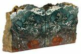 Green & Red Jasper Replaced Petrified Wood Bookends - Oregon #117223-1